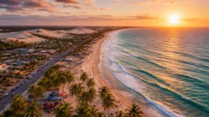 Praia e dunas em Caucaia, Ceará, cenário perfeito para contabilidade em Caucaia com infraestrutura natural e urbana.