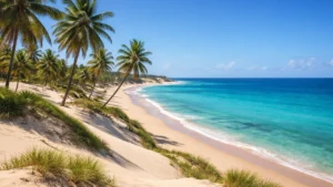 Paisagem natural com praia e dunas em Aracati, ideal para destacar contabilidade em aracati em ambiente costeiro.