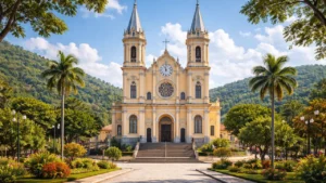 Igreja Matriz e paisagem natural de Pacatuba ilustram contabilidade em Pacatuba com tranquilidade e tradição.