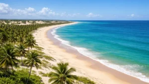 Praia e dunas em Acaraú representando contabilidade em Acaraú com ambiente natural e tranquilo da cidade.