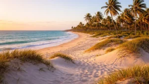 Paisagem natural com praias e dunas representando contabilidade em Trairi de forma serena e atraente